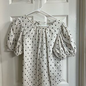 Madewell Black and White Polka Dot Top